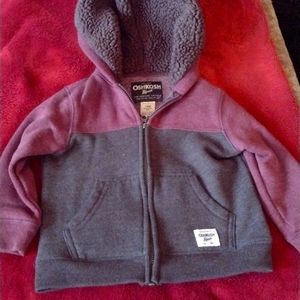 Fleece lined baby boy hoodie